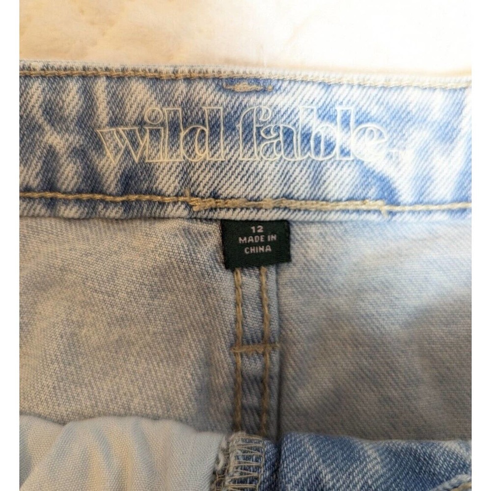 Wild Fable Light Acid Wash Cottagecore Floral Lace Jean Shorts Jorts Sz 12 - Picture 6 of 8